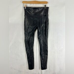 SPANX Faux Leather Leggings Size Large Black High‎ Rise